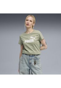 Puma - Damska koszulka z logo ESS No. 1 PUMA Lux Army Green. Kolor: zielony. Sport: fitness