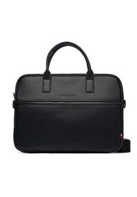 TOMMY HILFIGER - Tommy Hilfiger Torba na laptopa Th Woven Computer Bag AM0AM14094 Czarny. Kolor: czarny. Materiał: skóra #6