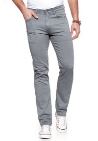 Wrangler - WRANGLER SPODNIE MĘSKIE ARIZONA MONUMENT GREY W12OHJ68B. Materiał: materiał