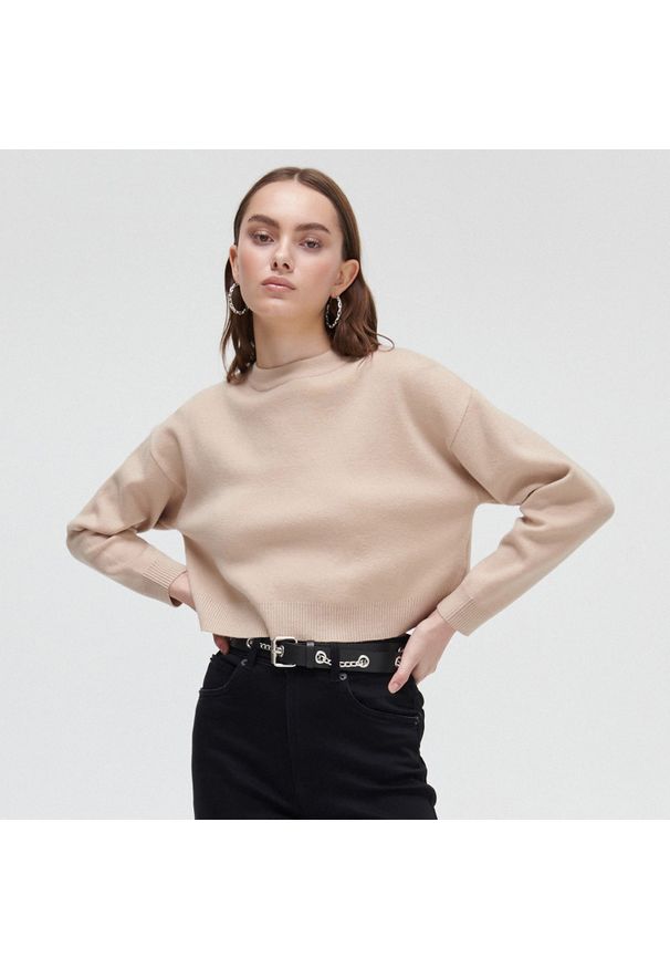 Cropp - Sweter oversize - Beżowy. Kolor: beżowy