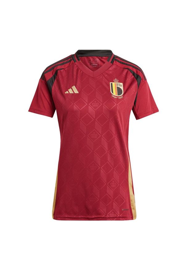 Adidas - Koszulka Belgium 24 Home. Kolor: czerwony, wielokolorowy, brązowy. Materiał: materiał
