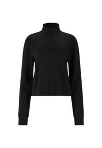 Damski polar 1/4 zip Athlecia Ayanda. Kolor: czarny. Materiał: polar. Sport: turystyka piesza