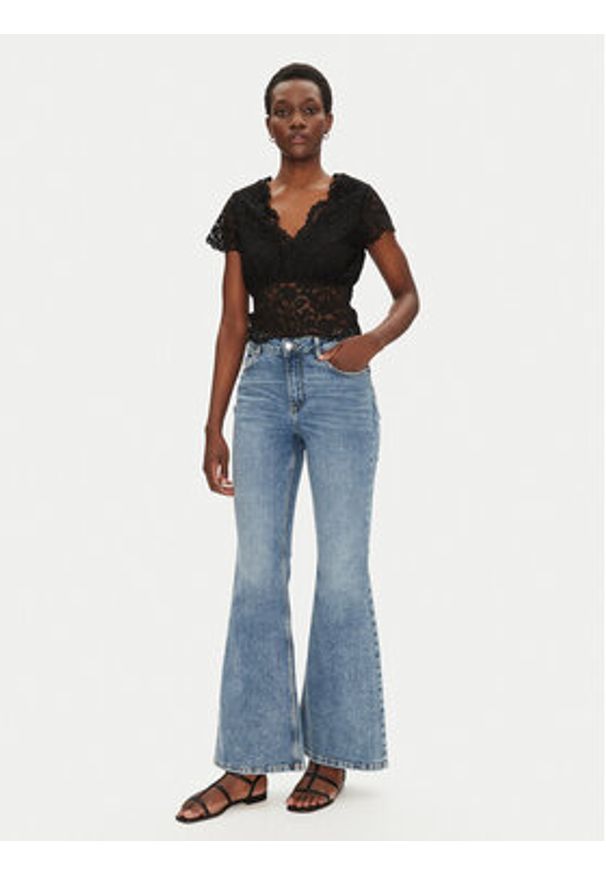 Morgan Bluzka 241-DANSA Czarny Slim Fit. Kolor: czarny. Materiał: syntetyk