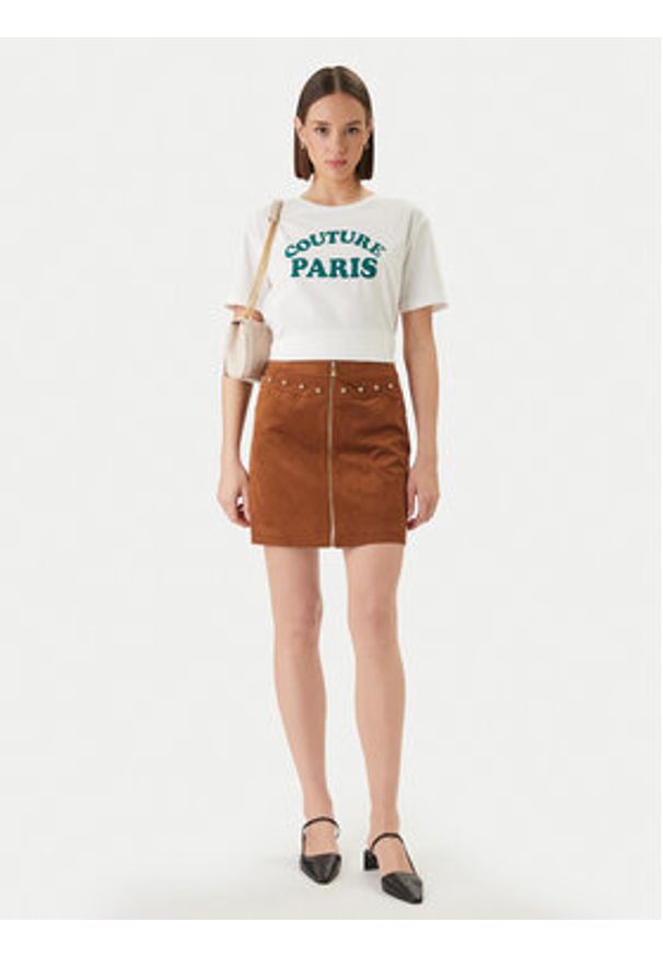 Morgan T-Shirt 261-DARIS Biały Regular Fit. Kolor: biały. Materiał: bawełna