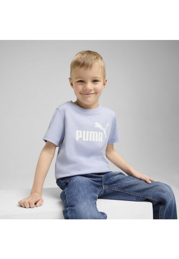 Puma - Dziecięca koszulka ESS z logo No. 1 PUMA Cool Blue. Kolor: niebieski. Materiał: guma. Wzór: nadruk. Sport: joga i pilates