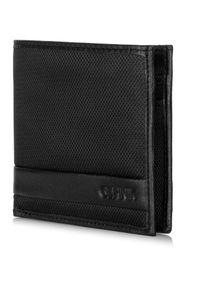 Ochnik - Czarny rozkładany portfel męski. Kolor: czarny. Materiał: nylon #3
