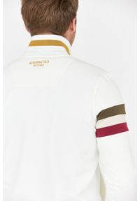Aeronautica Militare - AERONAUTICA MILITARE Biała rozpinana bluza męska z haftowanym logo. Kolor: biały. Wzór: haft #6