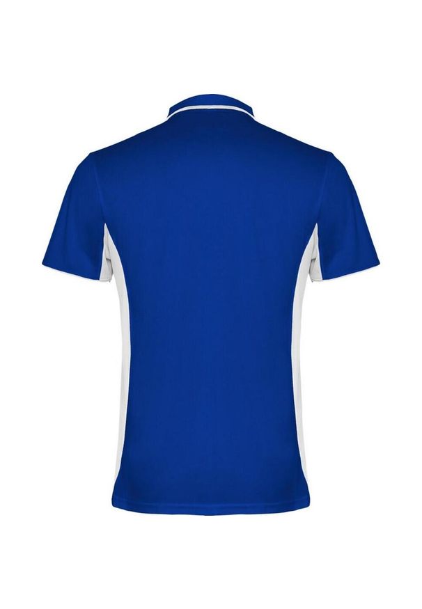 ROLY - Sportowa Koszulka Polo Z Krótkim Rękawem Dla Dorosłych Unisex Montmelo. Typ kołnierza: polo. Kolor: niebieski, wielokolorowy, biały. Długość rękawa: krótki rękaw. Długość: krótkie. Styl: sportowy