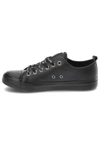 Big-Star - Czarne Trampki Big Star Modne Buty Damskie. Zapięcie: sznurówki. Kolor: czarny. Materiał: skóra ekologiczna, materiał. Szerokość cholewki: normalna. Wzór: napisy #5