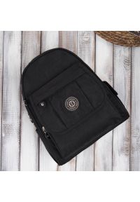 BAG STREET - Plecak damski czarny Bag Street SP-10-BL. Kolor: czarny. Materiał: materiał. Styl: street #1