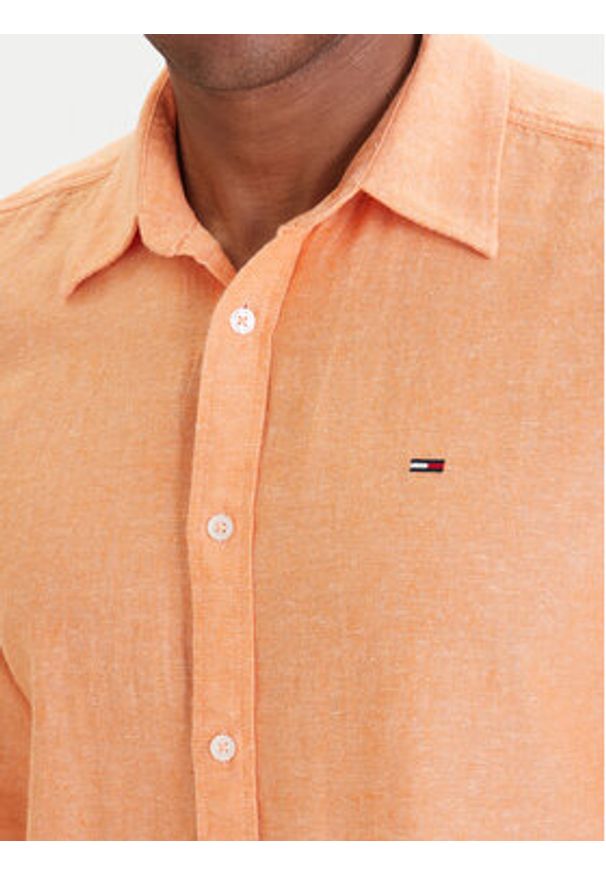 Tommy Jeans Koszula DM0DM22761 Pomarańczowy Regular Fit. Kolor: pomarańczowy. Materiał: bawełna