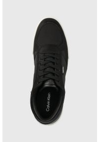 Calvin Klein sneakersy kolor czarny. Nosek buta: okrągły. Zapięcie: sznurówki. Kolor: czarny. Materiał: materiał, guma #4