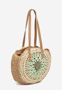 Renee - Zielono-Beżowa Pleciona Torebka w Stylu Boho Ulofina. Kolor: zielony. Sezon: lato. Styl: boho #3