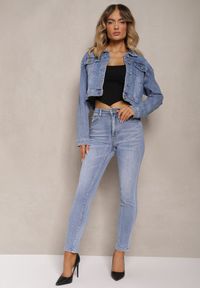Renee - Jasnoniebieskie Jeansy High Waist o Dopasowanym Fasonie Skinny Langrea. Stan: podwyższony. Kolor: niebieski. Styl: klasyczny, elegancki #4
