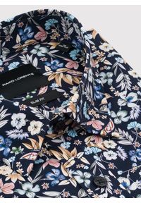 Pako Lorente - PAKO LORENTE - Granatowa koszula w kwiaty. Kolor: niebieski. Materiał: elastan, bawełna. Długość rękawa: długi rękaw. Długość: długie. Wzór: kwiaty #8