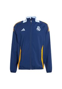 Adidas - Kurtka prezentacyjna Real Madrid 2024/25. Kolor: niebieski, pomarańczowy, wielokolorowy. Sport: piłka nożna