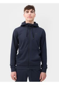4f - 4F Bluza dresowa rozpinana z kapturem męska S. Okazja: na co dzień. Typ kołnierza: kaptur. Kolor: niebieski. Materiał: dresówka. Styl: casual