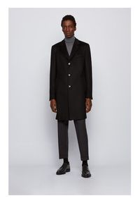 BOSS - Boss Płaszcz wełniany Nye2 50438689 Czarny Regular Fit. Kolor: czarny. Materiał: wełna