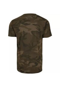 BUILD YOUR BRAND - Męska Koszulka Z Okrągłym Dekoltem Camo. Kolor: zielony