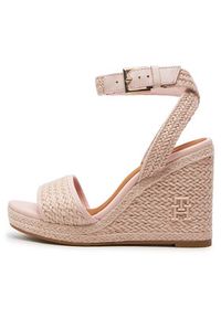 TOMMY HILFIGER - Tommy Hilfiger Espadryle Th Rope High Wedge Sandal FW0FW07926 Różowy. Kolor: różowy #7