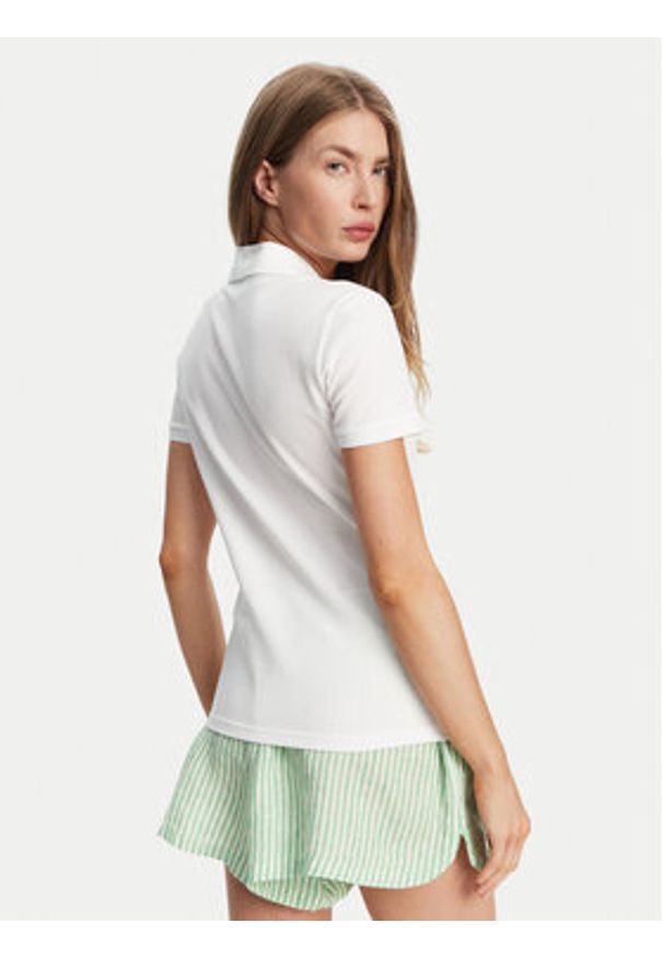 Lacoste Polo PF5462 Biały Slim Fit. Typ kołnierza: polo. Kolor: biały. Materiał: bawełna