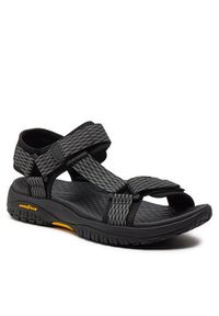 skechers - Skechers Sandały Lomell-Rip Tide 204351/BKGY Czarny. Kolor: czarny. Materiał: materiał