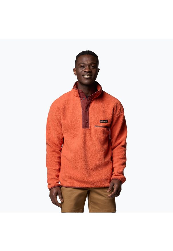 columbia - Bluza polarowa męska Columbia Helvetia II Half Snap Fleece. Kolor: pomarańczowy. Materiał: polar
