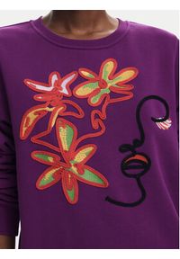 Desigual Bluza Lady 24WWSK16 Fioletowy Regular Fit. Kolor: fioletowy. Materiał: bawełna #3
