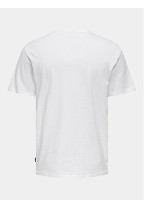 Only & Sons T-Shirt Smart 22026726 Biały Regular Fit. Kolor: biały. Materiał: bawełna