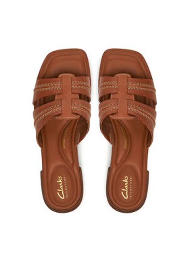 Clarks Klapki Ariany Mule 26181239 Brązowy. Kolor: brązowy. Materiał: skóra