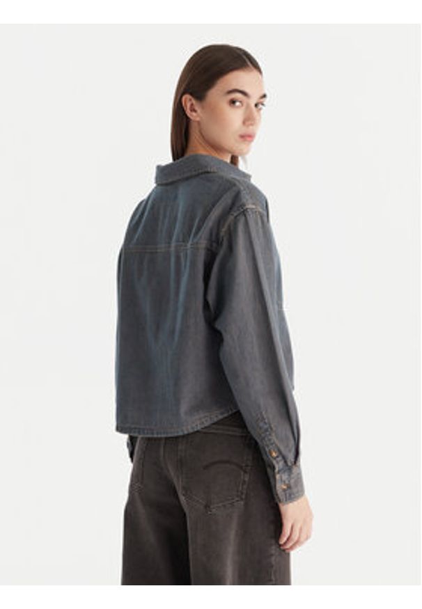 Guess Jeans Koszula jeansowa W5BH0D D5M8E Niebieski Relaxed Fit. Kolor: niebieski. Materiał: bawełna