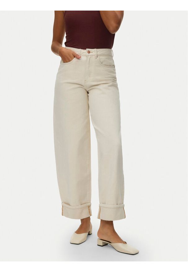 Vero Moda Jeansy Zelda 10339347 Beżowy Wide Leg. Kolor: beżowy