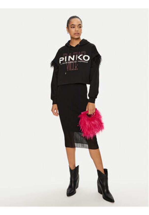 Pinko - PINKO Bluzka 103129 A1LU Czarny Regular Fit. Kolor: czarny. Materiał: bawełna