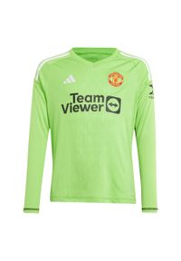 Adidas - Koszulka Manchester United Tiro 23 Long Sleeve Goalkeeper Kids. Kolor: zielony. Materiał: materiał #1