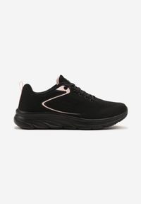 Born2be - Czarno-Różowe Buty Sportowe Sneakersy z Siateczki Uloniria. Okazja: na co dzień. Kolor: czarny. Materiał: jeans. Szerokość cholewki: normalna. Wzór: aplikacja