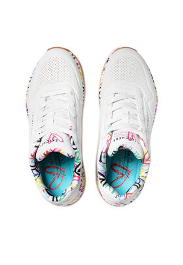 skechers - Skechers Sneakersy Uno Loving Love 155506/WHT Biały. Kolor: biały. Materiał: skóra