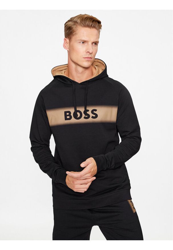 BOSS - Bluza Boss. Kolor: czarny. Materiał: bawełna