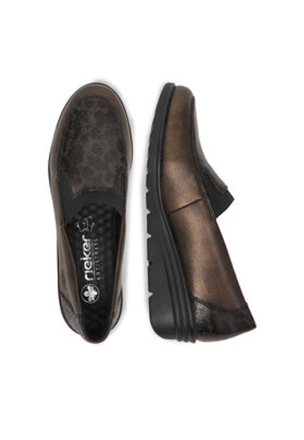 Rieker Półbuty L5351-90 Czarny. Kolor: czarny. Materiał: skóra, syntetyk