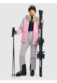 4f - 4F Spodnie narciarskie membrana 5000 damskie - szare S. Stan: podwyższony. Kolor: szary. Materiał: poliester, materiał. Wzór: gładki. Sezon: zima. Sport: narciarstwo #1