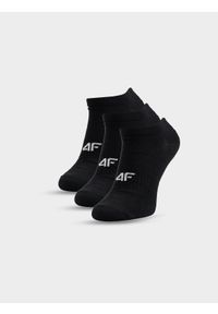 4f - 4F Skarpetki krótkie (3-pack) męskie - czarne 43-46. Kolor: czarny. Materiał: dzianina, elastan, poliamid, materiał, bawełna. Wzór: prążki. Sport: fitness, turystyka piesza #1
