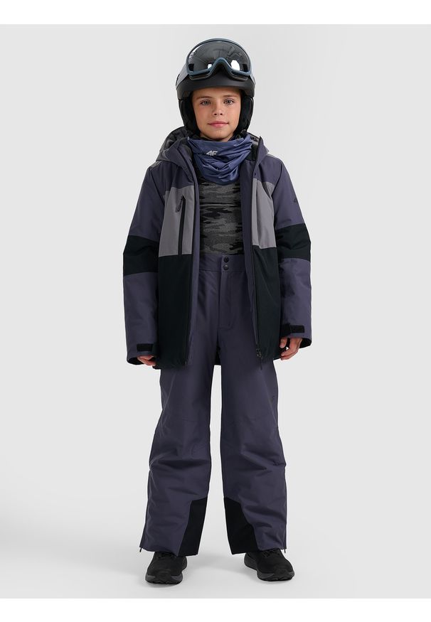4f - 4F Kurtka narciarska membrana 10000 chłopięca - szara 128 (7-8 lat). Kolor: szary. Materiał: poliester, materiał. Sezon: lato