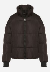 Born2be - Czarna Pikowana Kurtka Puffer o Prostym Kroju ze Ściągaczami przy Rękawach Suzzana. Okazja: na co dzień, na spacer. Kolor: czarny. Materiał: jeans, poliester. Styl: casual, elegancki #7