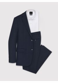 Pako Lorente - PAKO LORENTE – Granatowa wełniana marynarka garniturowa w kratę. Kolor: niebieski. Materiał: wełna. Styl: klasyczny #8
