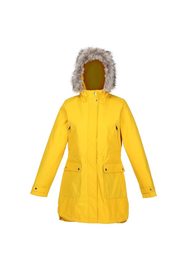 Regatta - Kurtka Parka Ocieplana Przeciwdeszczowa Damska Sabinka. Kolor: pomarańczowy, wielokolorowy, żółty. Sport: turystyka piesza