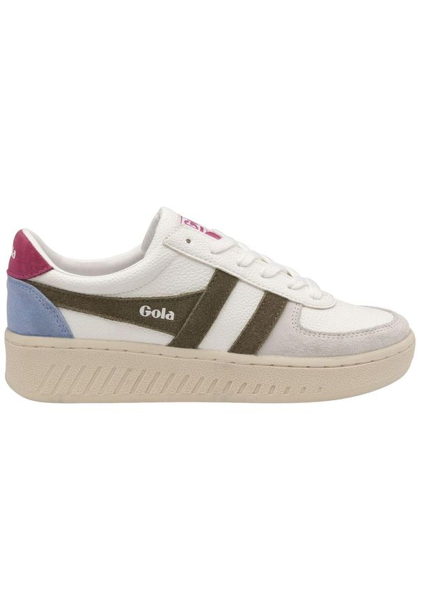 Buty do chodzenia damskie Gola Grandslam Trident. Zapięcie: sznurówki. Kolor: zielony, brązowy, wielokolorowy. Materiał: materiał, syntetyk. Szerokość cholewki: normalna. Sport: turystyka piesza