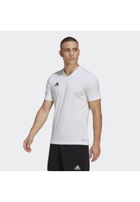 Adidas - Koszulka piłkarska męska adidas Entrada 22 Jersey. Kolor: biały. Materiał: jersey, poliester. Sport: piłka nożna