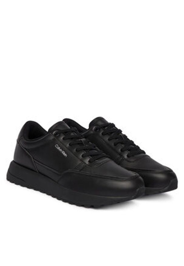 Calvin Klein Sneakersy City Runner Laceup Lth HM0HM02146 Czarny. Kolor: czarny. Materiał: skóra