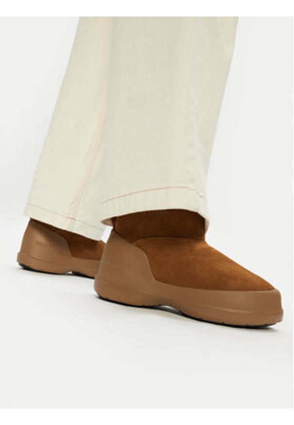Moon Boot Śniegowce Luna Low Suede Boot 80D2480040 Brązowy. Kolor: brązowy. Materiał: zamsz, skóra