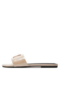 Calvin Klein Jeans Klapki Flat Sandal Slide Mg Met YW0YW01348 Beżowy. Kolor: beżowy. Materiał: skóra #5