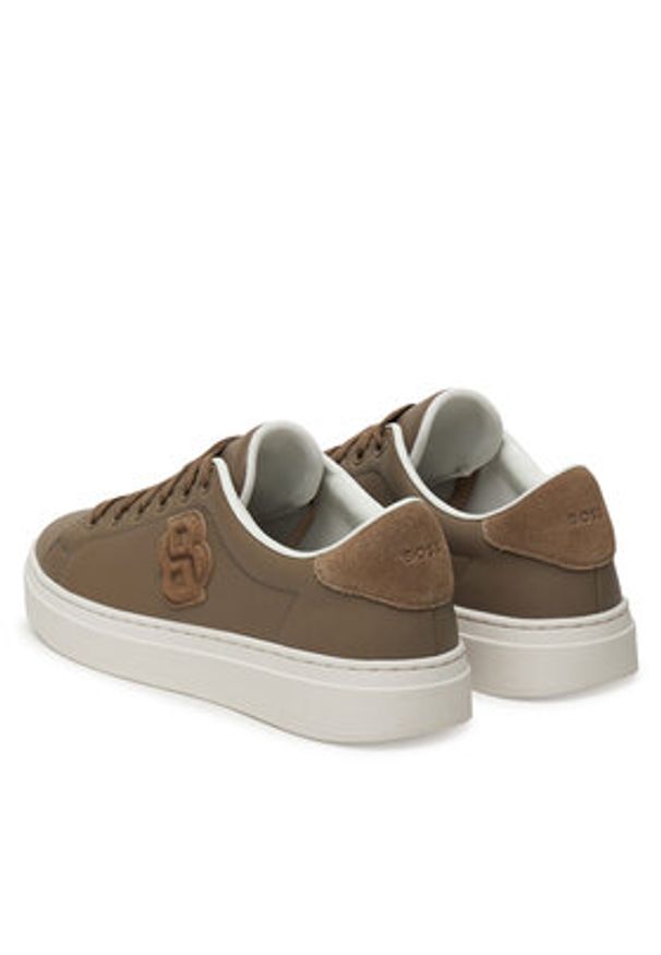 BOSS Sneakersy Kieran 50548277 Brązowy. Kolor: brązowy. Materiał: skóra
